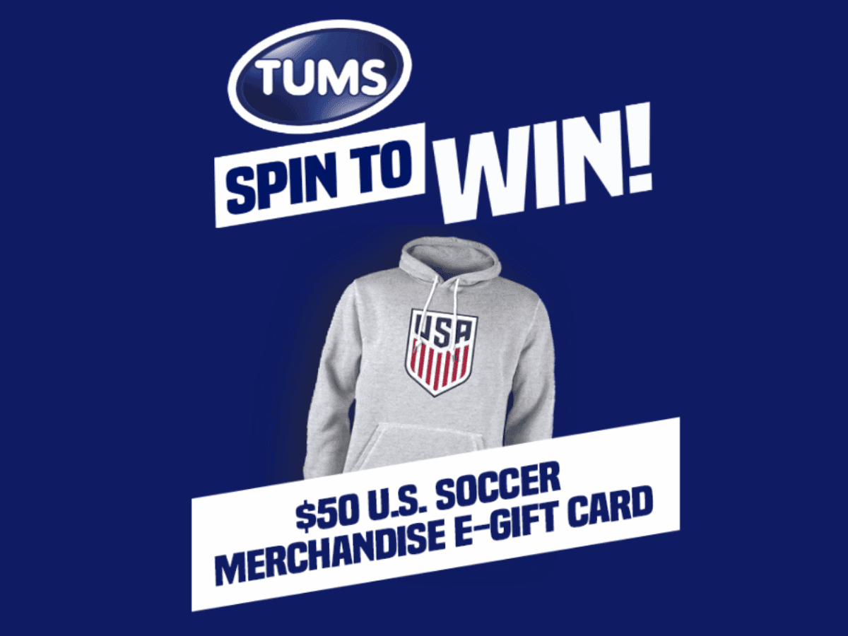 TUMS – Haleon Soccer Food Match Sweepstakes and Instant Win Game! 784 Will Instantly Win Gift Cards, and MORE!